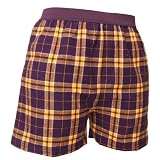 Purple and Gold (Yellow) Tartan Plaid Check Cotton Flannel Plaid check boxers boxer shorts available in 3 Youth sizes exposed waist false fly