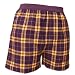 FALSE FLY - Purple and Gold (Yellow) Tartan Plaid Check Cotton Flannel Plaid check boxers boxer shorts exposed waist false fly