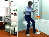 Standers Security Pole And Curved Grab Bar White Standers Security Pole And Curved Grab Bar White