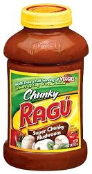 Ragu Pasta Sauce, Super Chunky  Mushroom, 45 Ounce Bottles (Pack of 4)