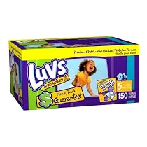 Luvs Premium Stretch Diapers, Size 5 (27+ Lbs), 150 Diapers