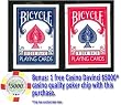 6 Decks of Bicycle Rider Back Poker Playing Cards - plus Free authentic clay poker chip card cover, Choose from Regular or Jumbo Index