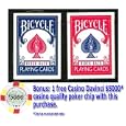 Bicycle Poker Playing Cards 1 red and 1 blue Decks
