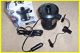 Electric 12 volt air pump, various valve sizes included, high flow airpump inflater for airbeds paddling pools and inflatables. plugs into car cigarette lighter socket.