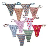 Ladies 5 Or 10 Pack Printed Double String Thong Underwear Panties