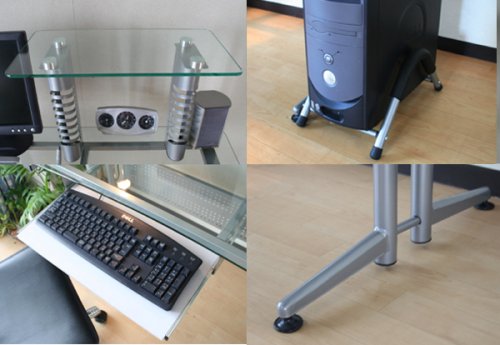 送料無料！限界価格へ挑戦！激安コガラストップパソコンデスクJM-F0045