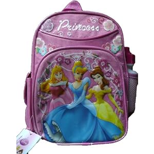 NEW Disney Princess Mini Toddler Size Backpack with Free Water Bottle by American Clocks