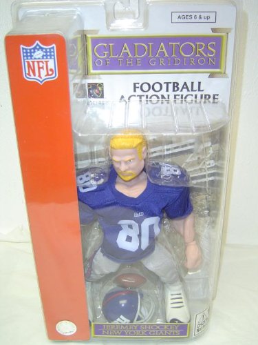Gladiators of the Gridiron NFL New York NY Giants # 80 Jeremy Shockey Action Figure in Blue Jersey