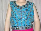 Party Wear- Baby Pink Georgette Lehenga with Baby Blue Choli with Dupatta Dress for Girls Free Shipping