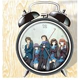XINGQU Suzumiya Haruhi No Yuuutu Anime Colorful Design Twin Bell Alarm Clock, Black