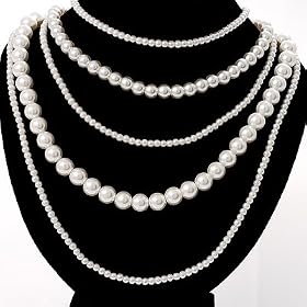 5-Strand Pearl Style Costume Necklace
