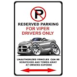 Dodge Viper Roadster SRT10 Muscle Car-toon No Parking Sign
