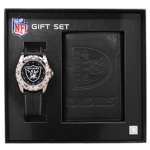 Game Time NFL-WWG-OAK Oakland Raiders Watch and Wallet Gift Set