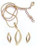 Earring and Pendant Sets Costume Jewelry with Cubic-Zirconia Gemstones Hand Engraved Indian Style