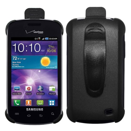 Cbus Wireless Black Holster Case w/ Ratcheting Belt Clip for Samsung Illusion / i110 / Galaxy Proclaim
