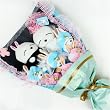 Forever Love Flower Bouquet of Dolls, 2 Mashi Maro in Wedding suit & 6 Rabbits