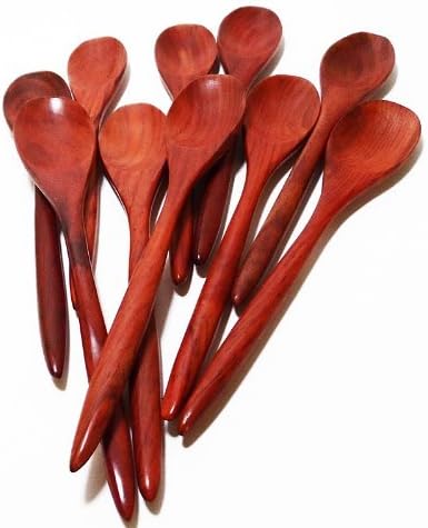 Lot of 10 Pcs. X 5" Handmade Rose Wood Small Coffee Tea Spoons