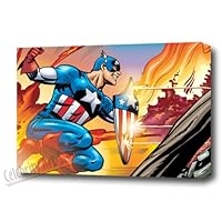 CAPTAIN AMERICA CANVAS AWESOME ARTWORK MOUNTED 28X20X1.5