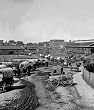 Federal Supply Wagons at Atlanta Railroad Depot, 1864 - 16x20-inch - Fine-Art-Quality Photographic Print of an Image from the Library of Congress Collection