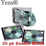 Yens 25black2cd 25 Standard Double CD Jewel Case (Assembled), Black