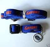 Florida University Gators Pet Set Dog Leash Collar ID Tag MEDIUM