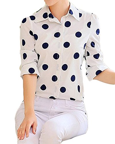 (ディーコッテ)D'Kotte 春 シフォン シャツ 入学式 卒業式 OL ブラウス スーツ 柄物 ドット柄 カジュアル 可愛い a999