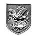 ST.GEORGE CHRISTIAN SAINT CROSS SHIELD HORSE KILL DRAGON MEDIEVAL ART SILVER PIN