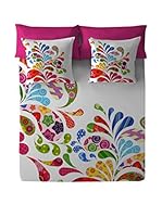 COSTURA Juego De Sábanas Festival (Fucsia)