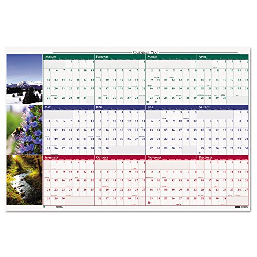 House of Doolittle HOD3931 Earthscapes Nature Scene Reversible/Erasable Yearly Wall Calendar, 32 x 48, 2015
