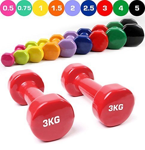 TNP Accessories® Cast Iron Vinyl Lifting Dumbbell Set Weights Gym Exercise Pilates (Dark Blue)