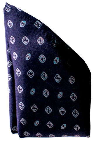 Navy Cufflinks Silk Handkerchief