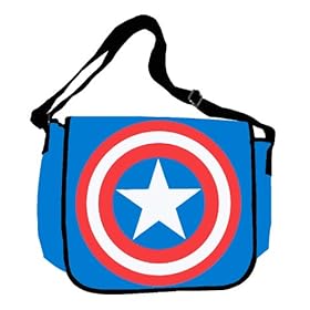  Silver Buffalo MC4701MB Marvel Captain America Shield 15-Inch by 12-Inch Messenger Bag, Multi-Color