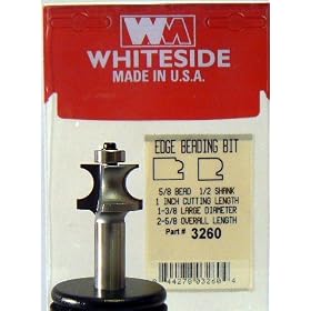 3260 CARBIDE-TIP 2 FLUTE EDGE BEADING PROFILE ROUTER BIT W BB 5 8 BEAD DIA X 1-3 8 LG DIA X 1 CL by Whiteside