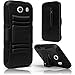Galaxy Ace Style Case, SOGA® Hybrid Super Armor Cover Protector Case with Belt Clip Holster Kickstand for Samsung Galaxy Ace Style S765C - Black / Black [SWB257]