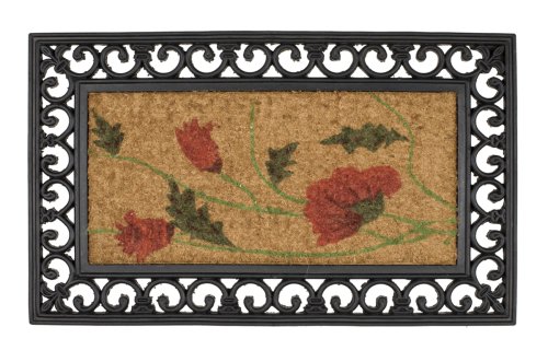 William Armes Wrought Iron Effect with Coir and Wild Poppy Design, 75 x 45 cm