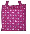 Designer Print Square Tote Bag - Raspberry Paw Design Square Tote Bag (Dog Print Tote) Raspberry with White Paw Prints