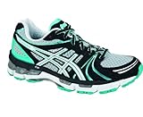 ASICS Damen Gel-Kayano 18 Laufschuhe, Silber/Schwarz/Blau, 35.5