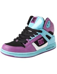 Shoes: DC Womens Rebound High Lace-Up Fashion Sneaker,Black/Grape,8.5 M US - DC