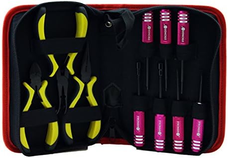 LB1 High Performance New 10 Pcs Ulitmate Professional Precision Screwdrivers Repair Tool Kit for Hobby RC RPM - 70492 Toe in Gauge with Canvas Bag