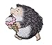 Hedgehog with Ice Cream Iron on Embroidered Patch