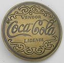 Solid Brass Coca Cola Coke Soda Vendor License Badge