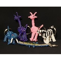 Schl�sselanh�nger Set 5 Stk., Seed Beads, Zimbabwe, made in Africa