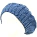 Cable Knit Winter Ski Beret Knit Tam Skull Hat Blue