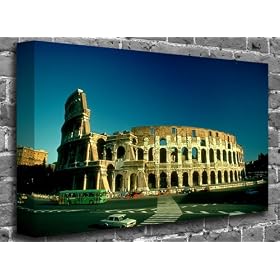 The Colosseum Rome Italy - World Landmarks Canvas Art Canvas Print Print Picture Size: (24" x 16")