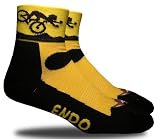 RHINO SOCKS SS series, Endo, black/yellow, anklet sports cycling biking hiking running socks