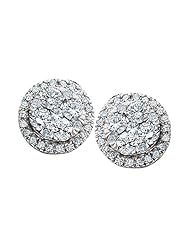 Diamond Stud Earrings 0.65ct tw, 14k White Gold