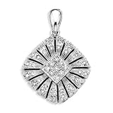14K White Gold 1/3 ct. Diamond Fashion Pendant with Chain