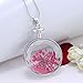 Gmai Womens Pink Flower Glass Pendant Neckalce,white Gold Plating ¡­