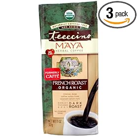 Teeccino Organic Caffeine-Free Herbal Coffee, Maya French Roast, 11-Ounce Bags (Pack of 3)