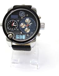Unisex Round Shaped Dial Quartz Analog PU Super Watch Wristwatch Casual Top New Blue Dial